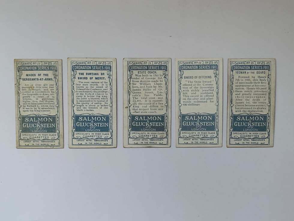 Thumbnail: Salmon & Gluckstein Coronation Series Cigarette Cards