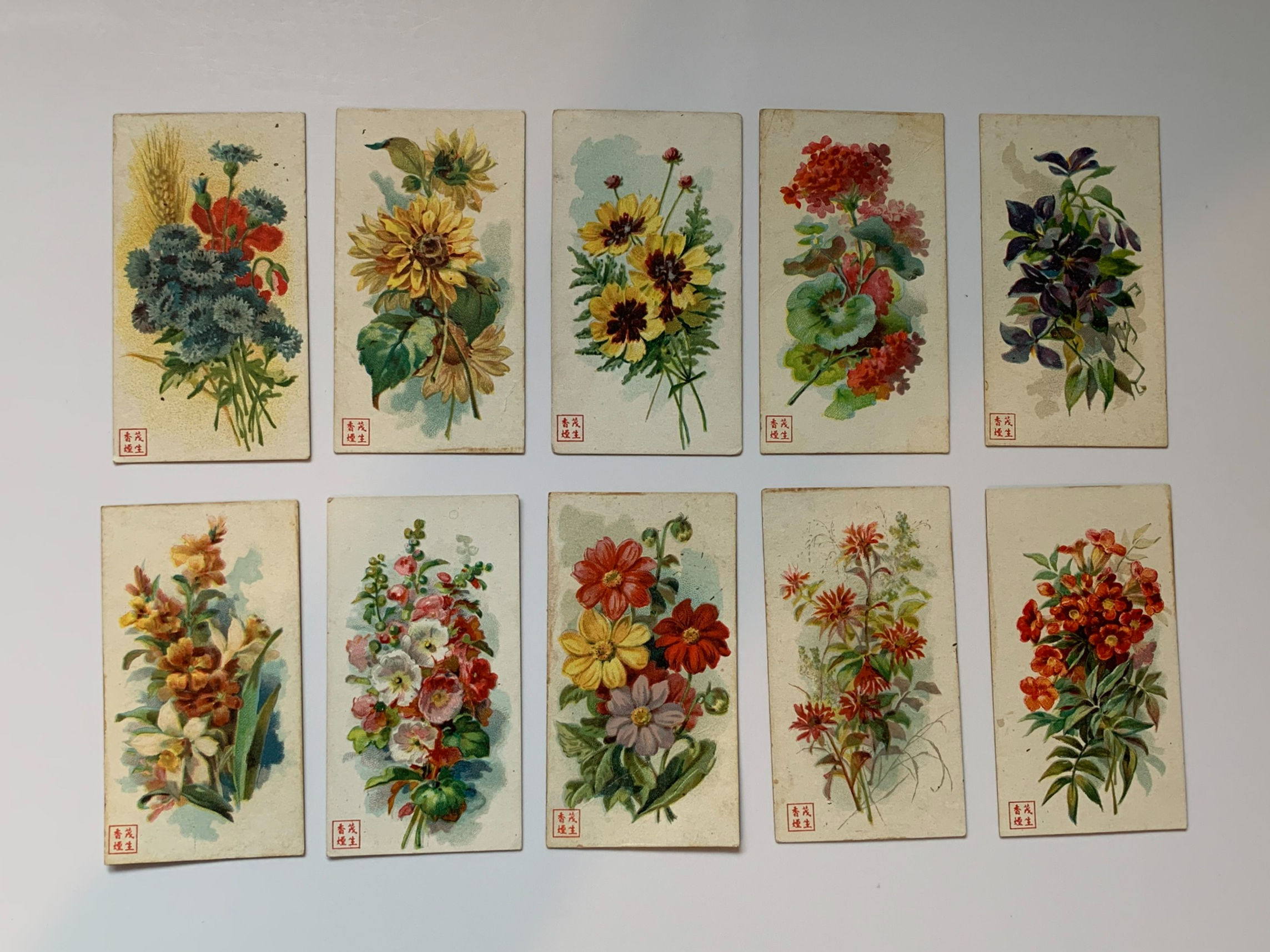 American Cigarette Co Flowers Chinese Issue Cigarette Cards
