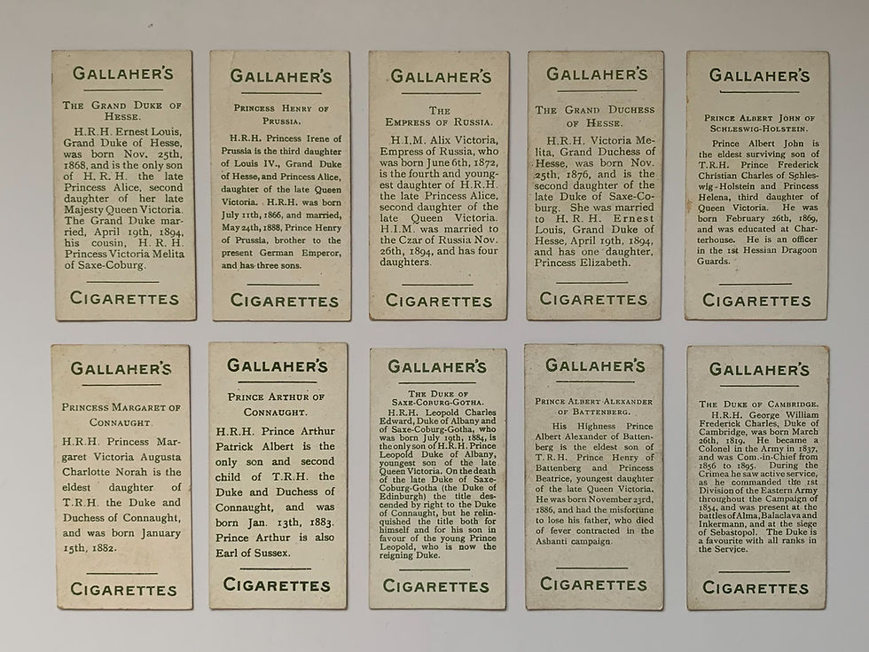 Thumbnail: Gallaher Royalty Series Cigarette Cards