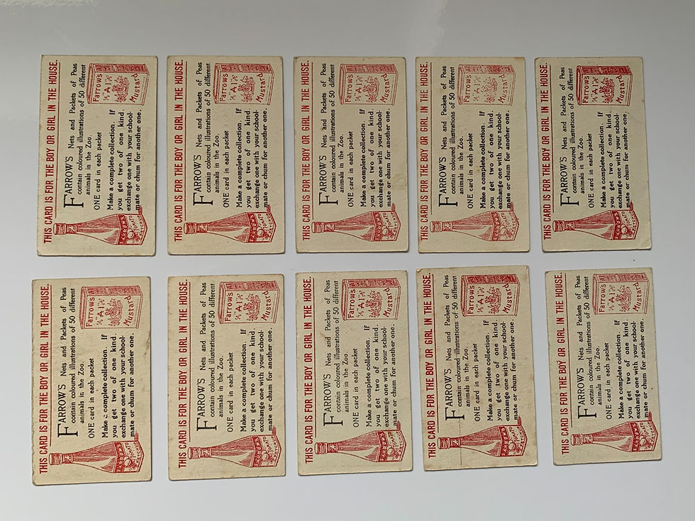 Thumbnail: Farrows Animals In The Zoo Trade Cards