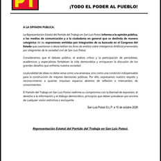 A LA OPINION PUBLICA: