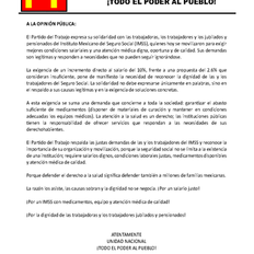 A LA OPINIÓN PÚBLICA: