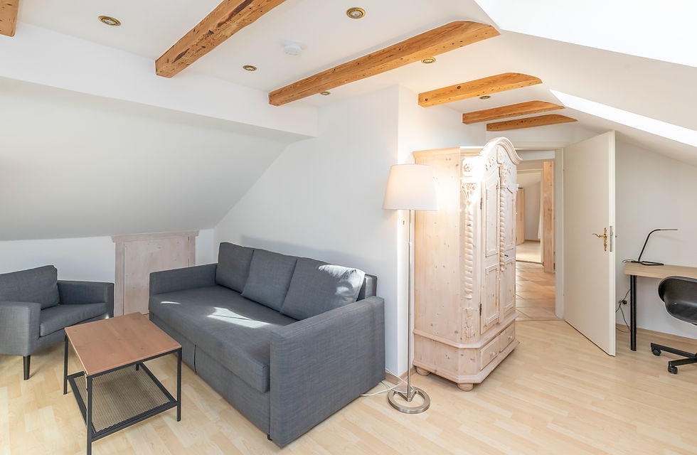 Wohnraum mit Schlafcouch FeWo "Kramerspitze"