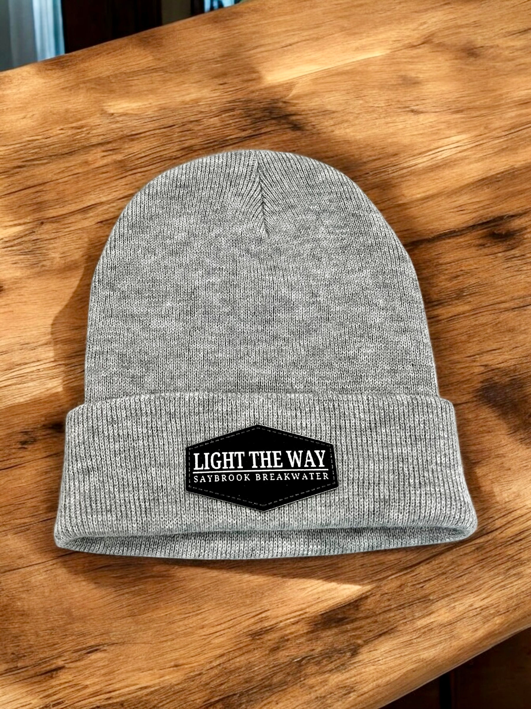 Light Gray cuffed Light The Way beanie