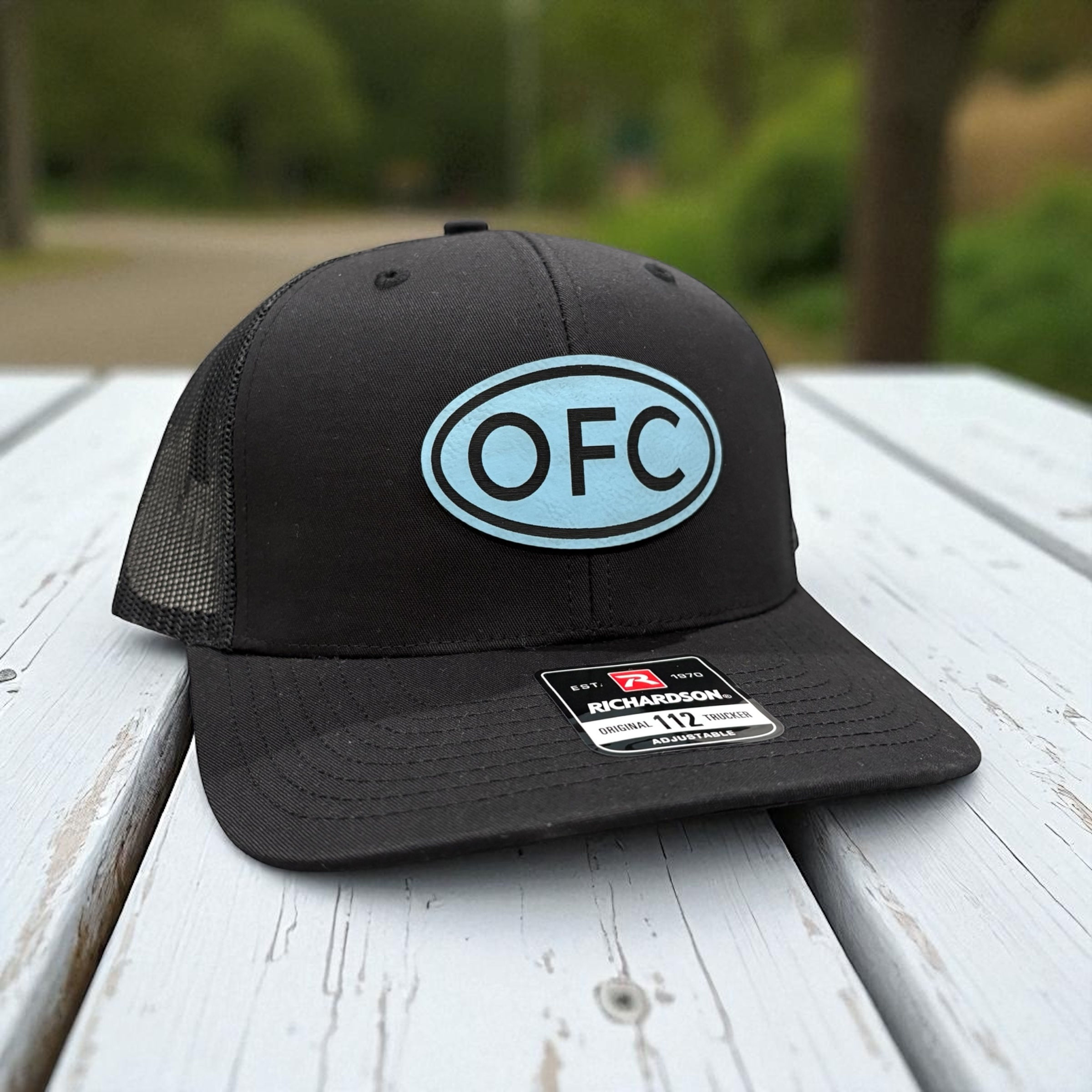 Black Richardson 112 trucker style hat with OFC patch