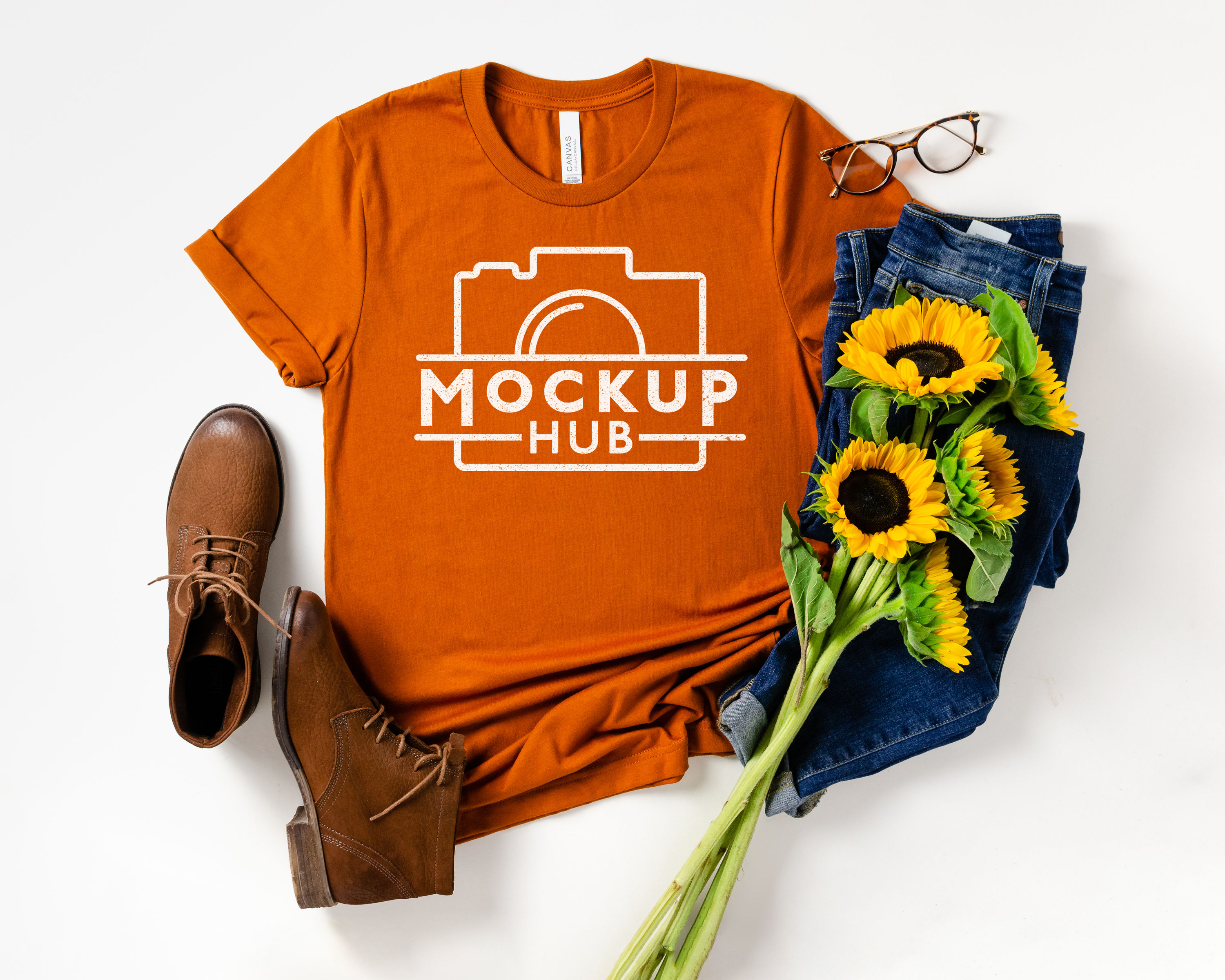 Bella Canvas 3001C Autumn T-Shirt Mockup