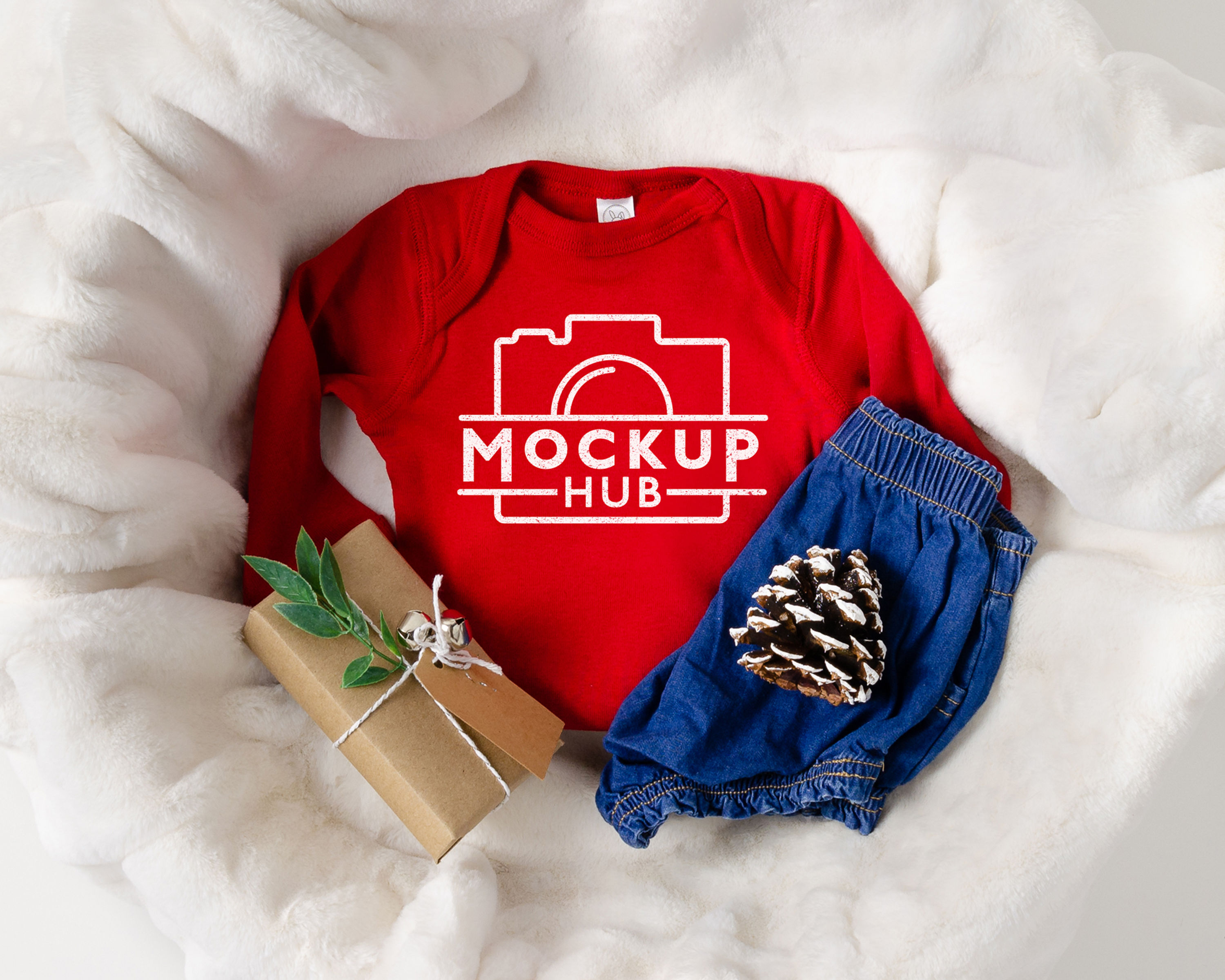 Rabbit Skins 4411 Red Bodysuit Mockup