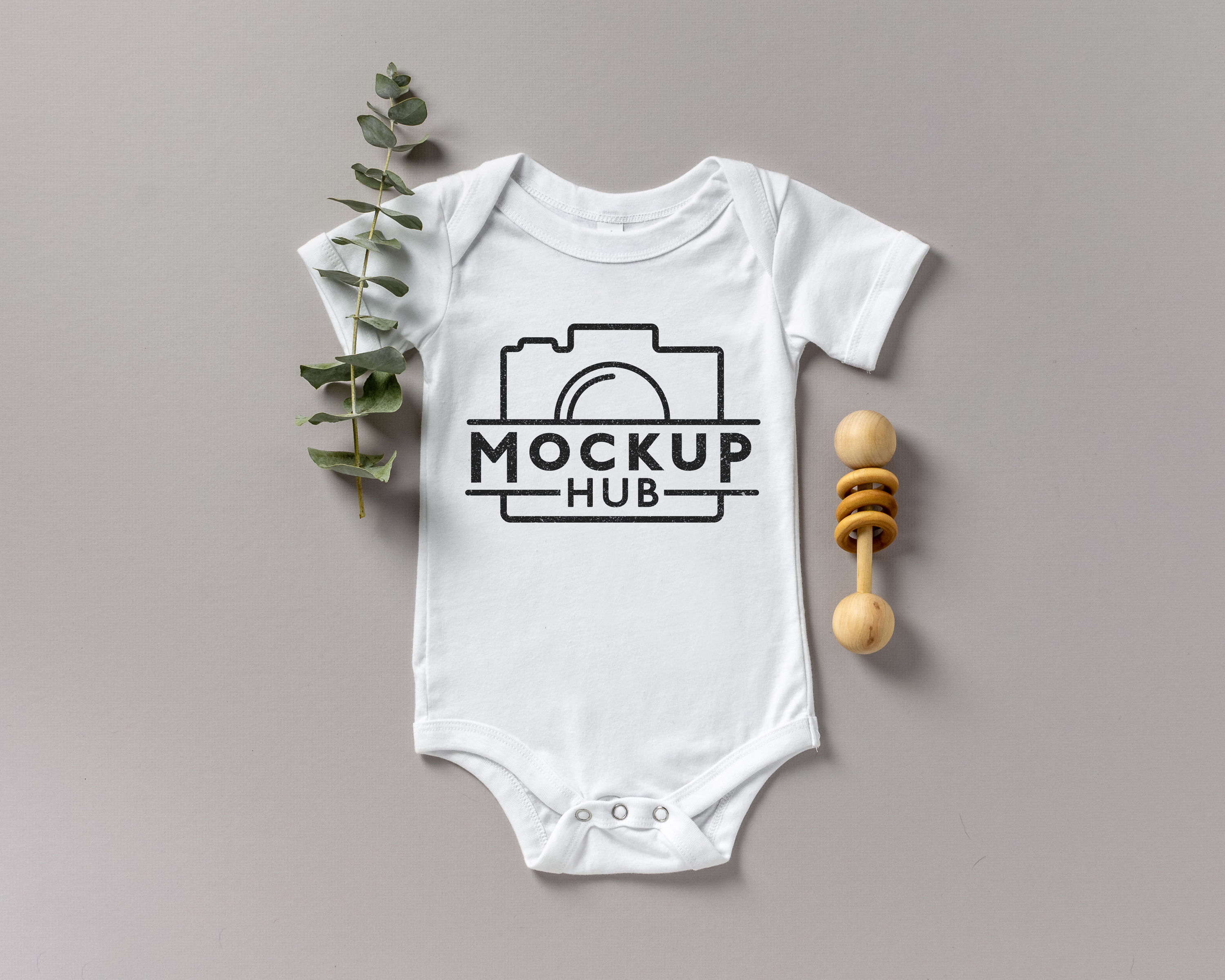 Bella Canvas 100B White Bodysuit Mockup