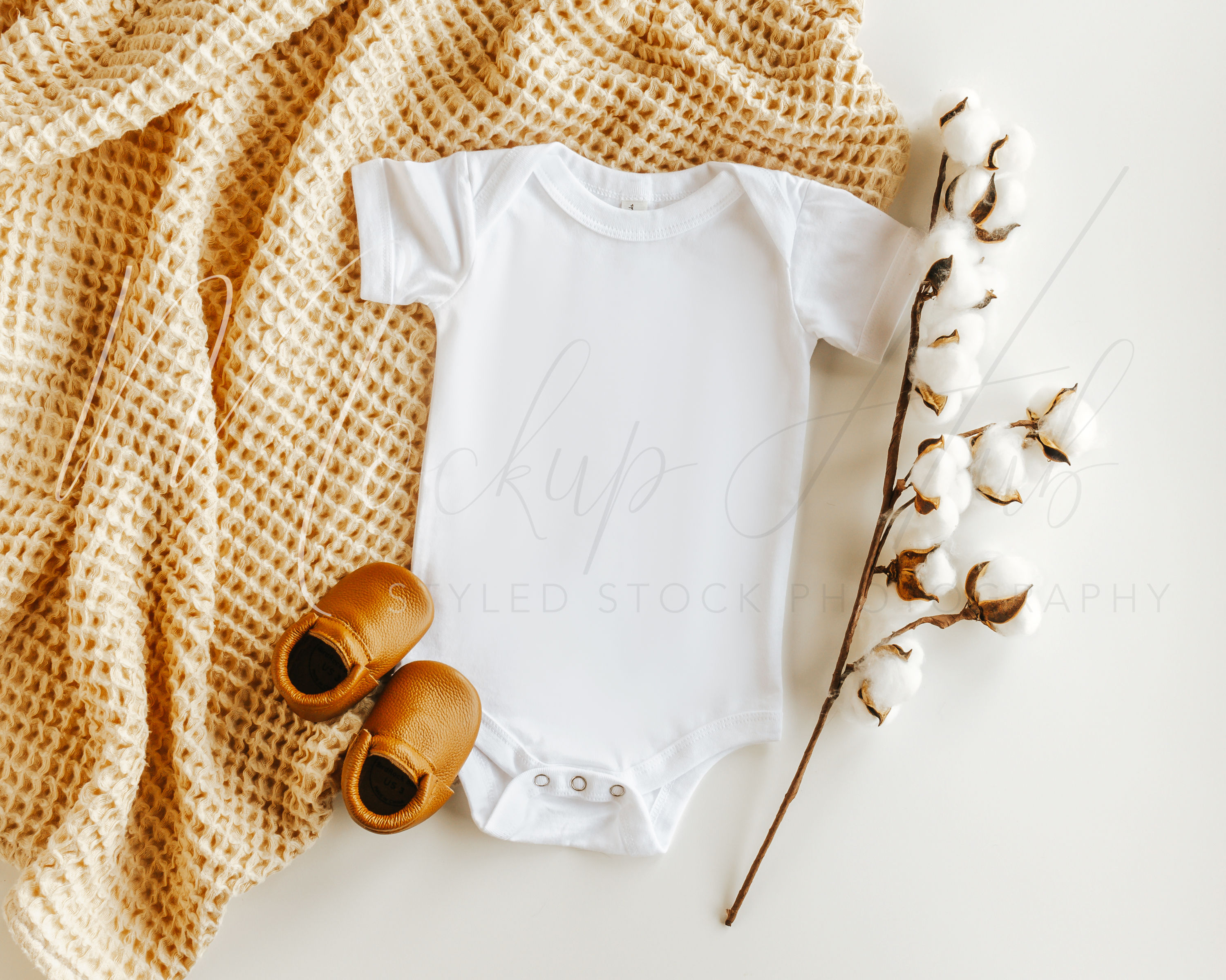 Bella Canvas 100B White Bodysuit Mockup