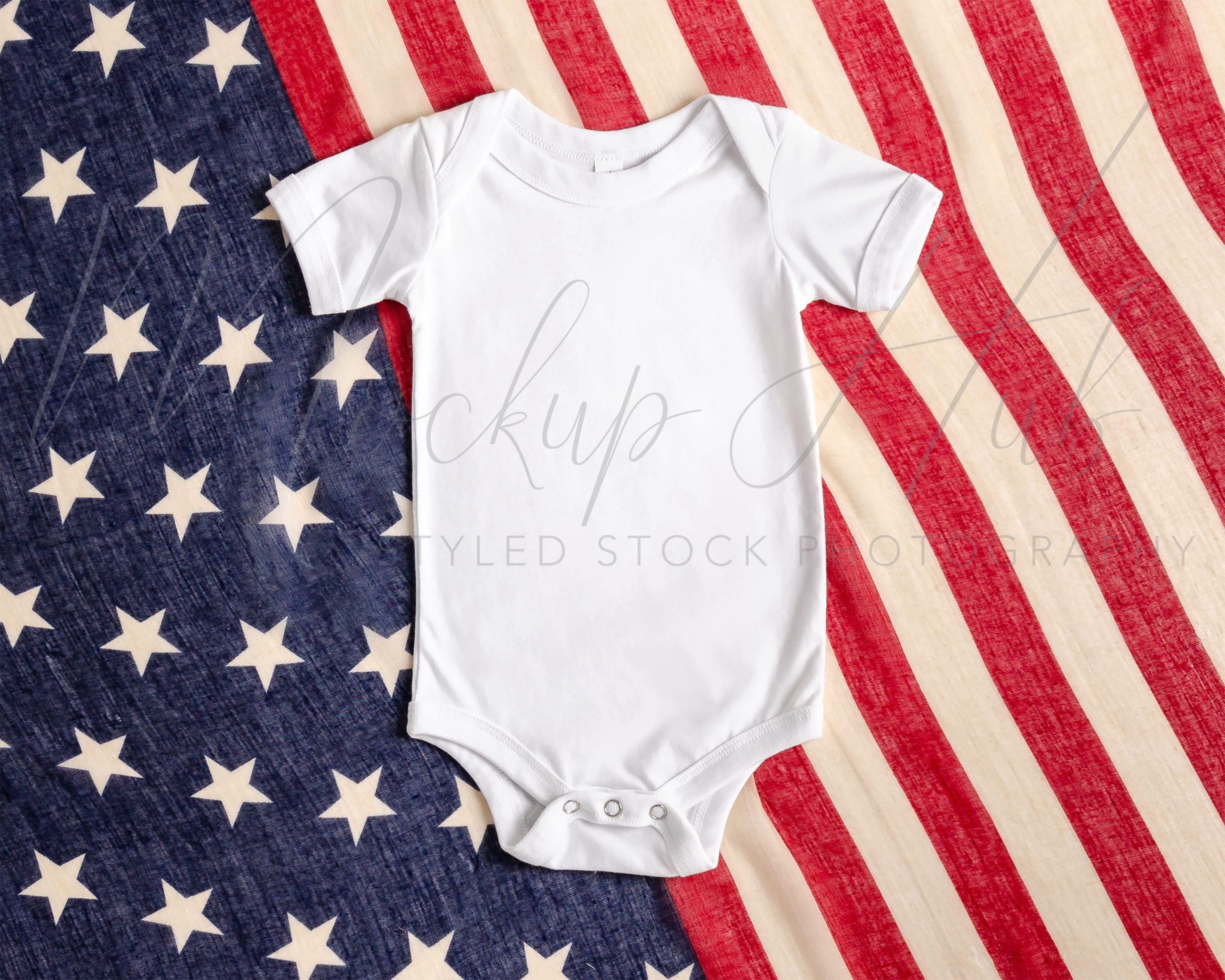 Bella Canvas 100B White Bodysuit Mockup