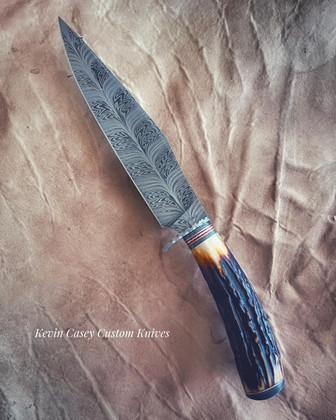 Knife by Kevin Casey. Feather and Stag Bowie.