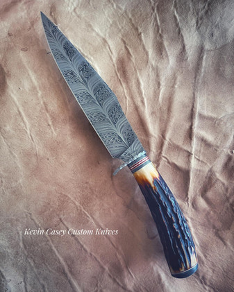 Knife by Kevin Casey. Feather and Stag Bowie.