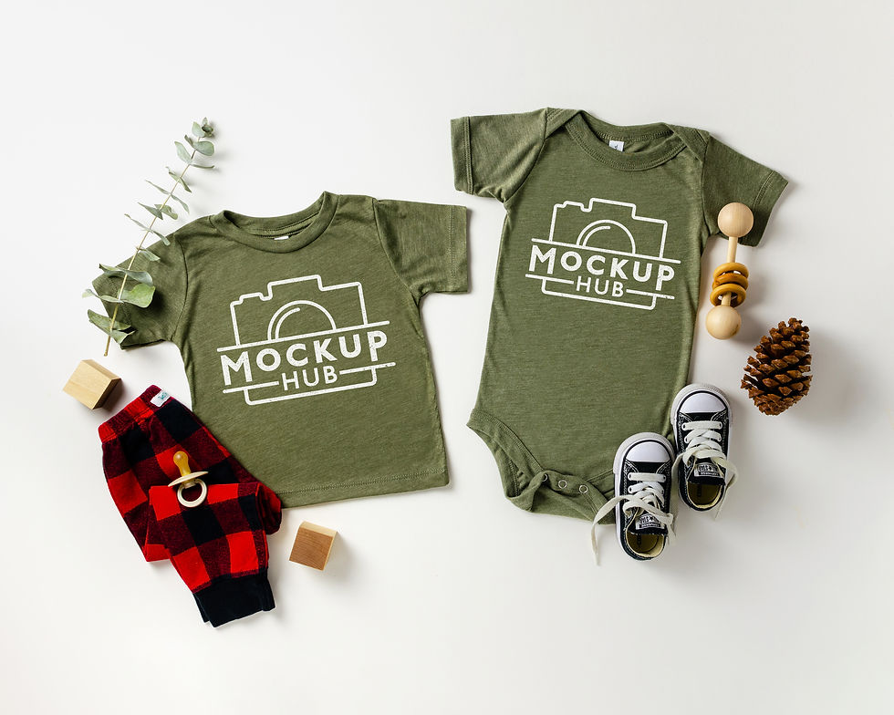 Bella Canvas Olive Triblend Sibling Mockup