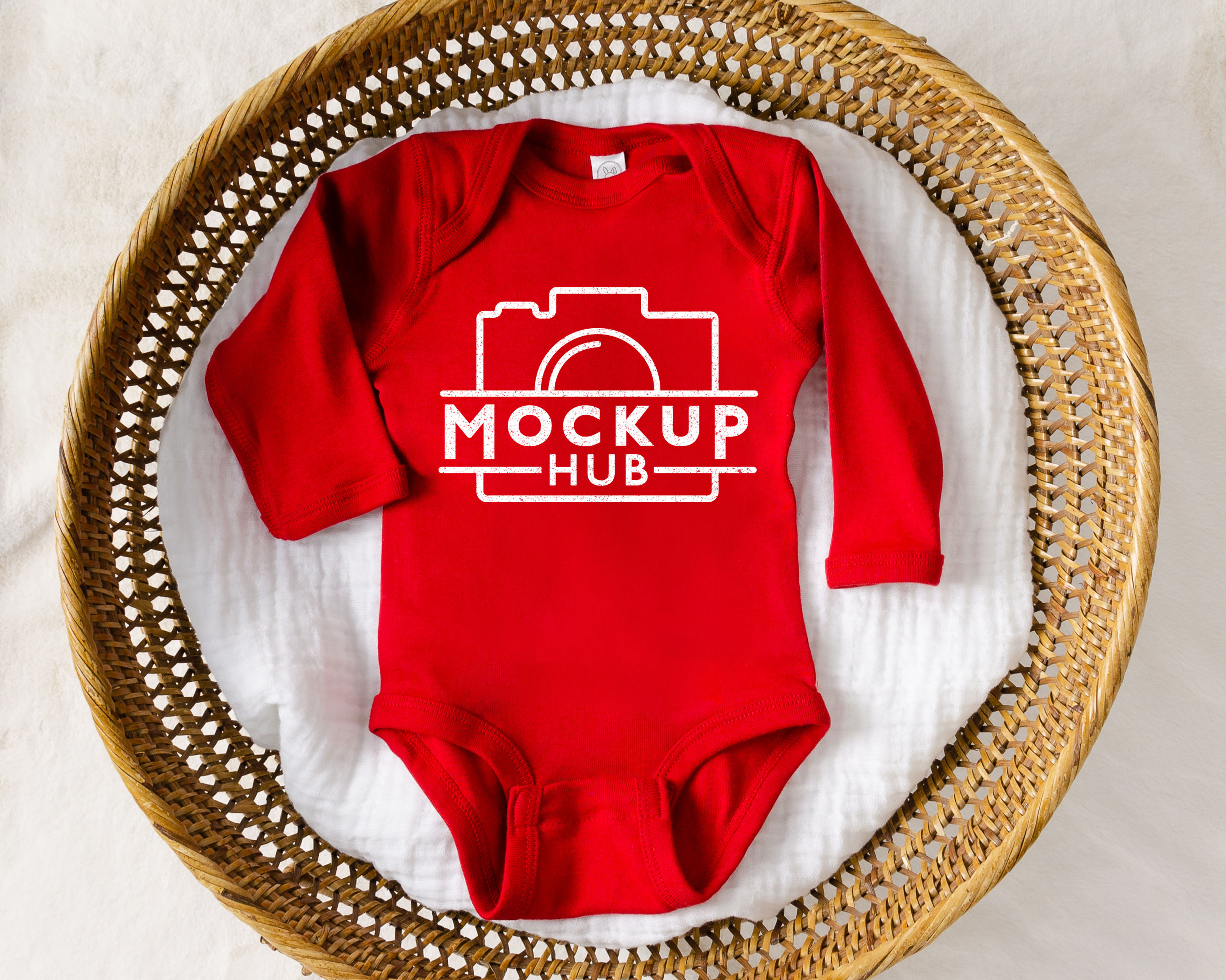 Rabbit Skins 4411 Red Bodysuit Mockup