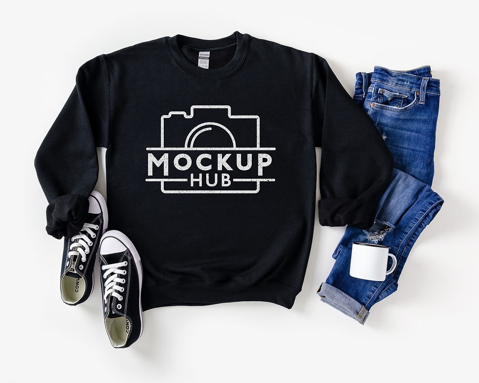 Gildan G180 Black Sweatshirt Mockup