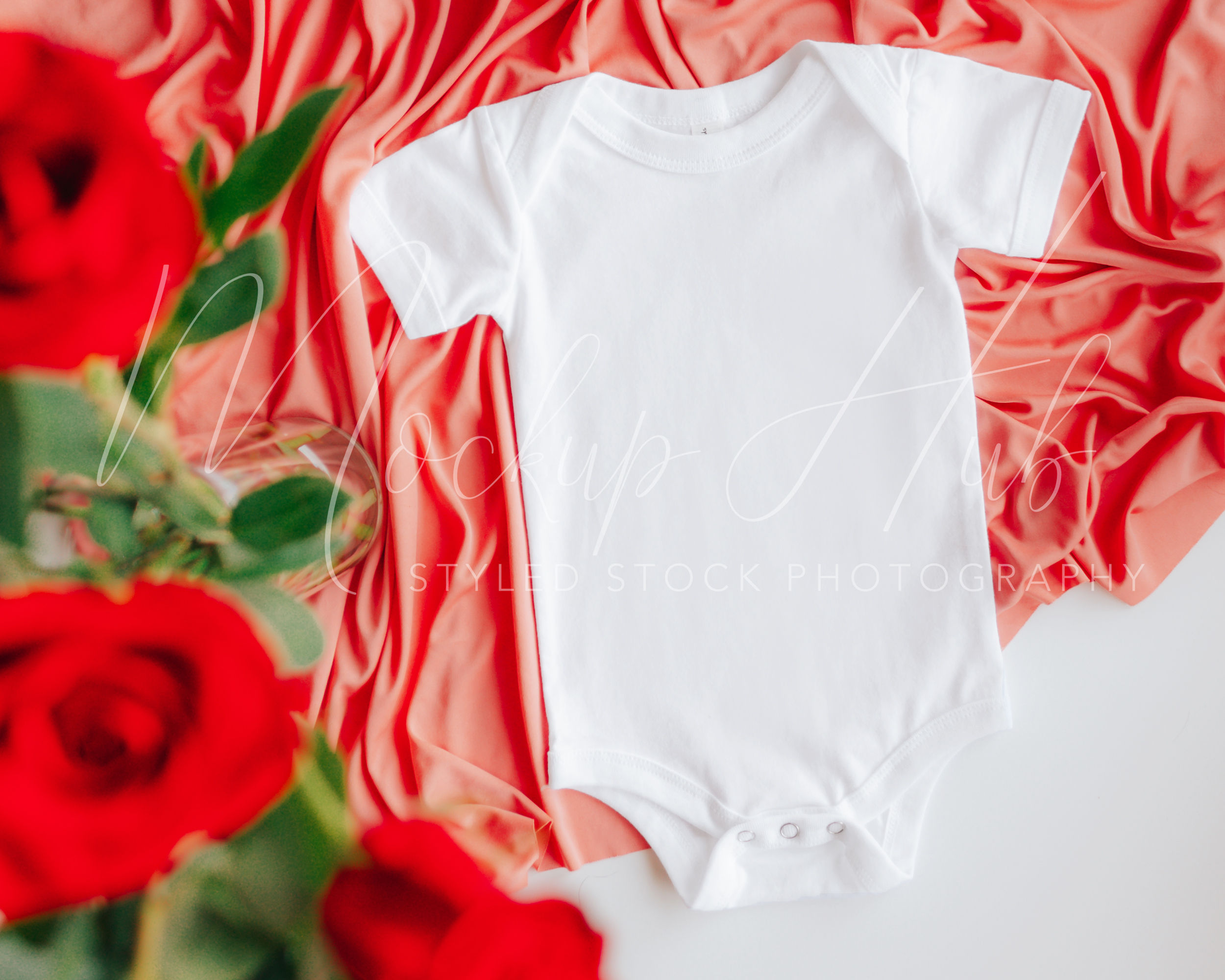 Bella Canvas 100B White Bodysuit Mockup