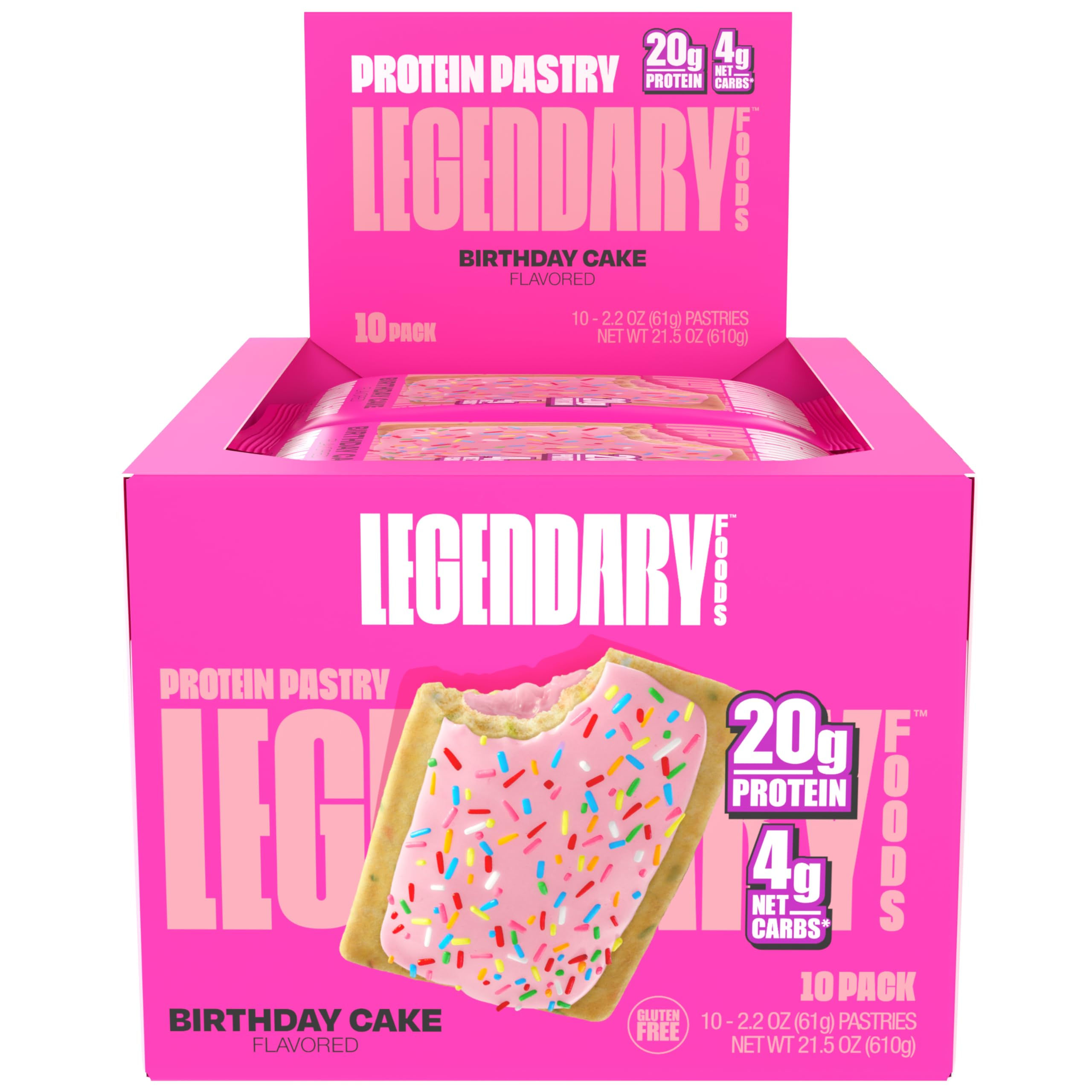 Legendary Foods 20g Protein Pastry - Low Carb Meal Replacement Bar - Low Glycemi