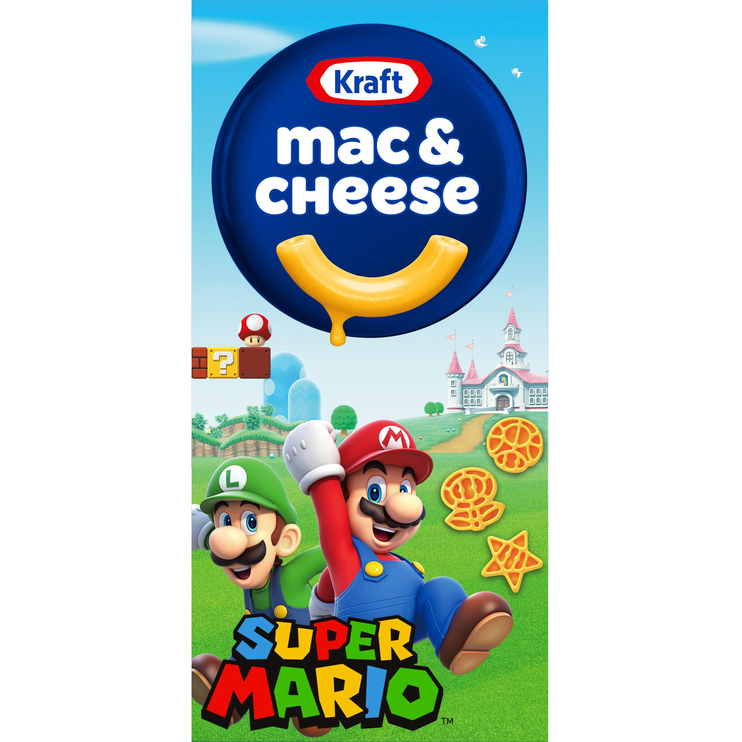 Kraft Mac & Cheese Macaroni and Cheese Dinner with Super Mario Power-Up Pasta Sh