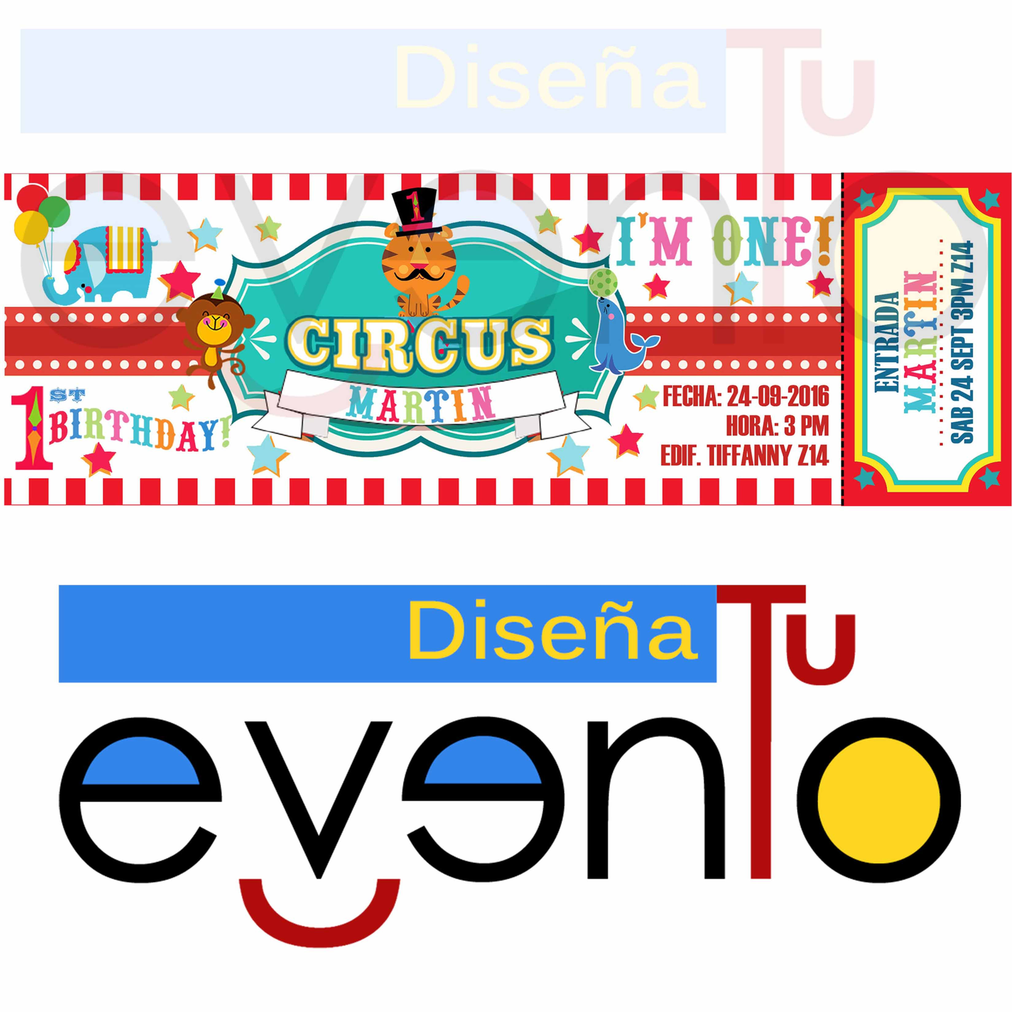 Invitación Cumpleaños Circus Fisherprice
