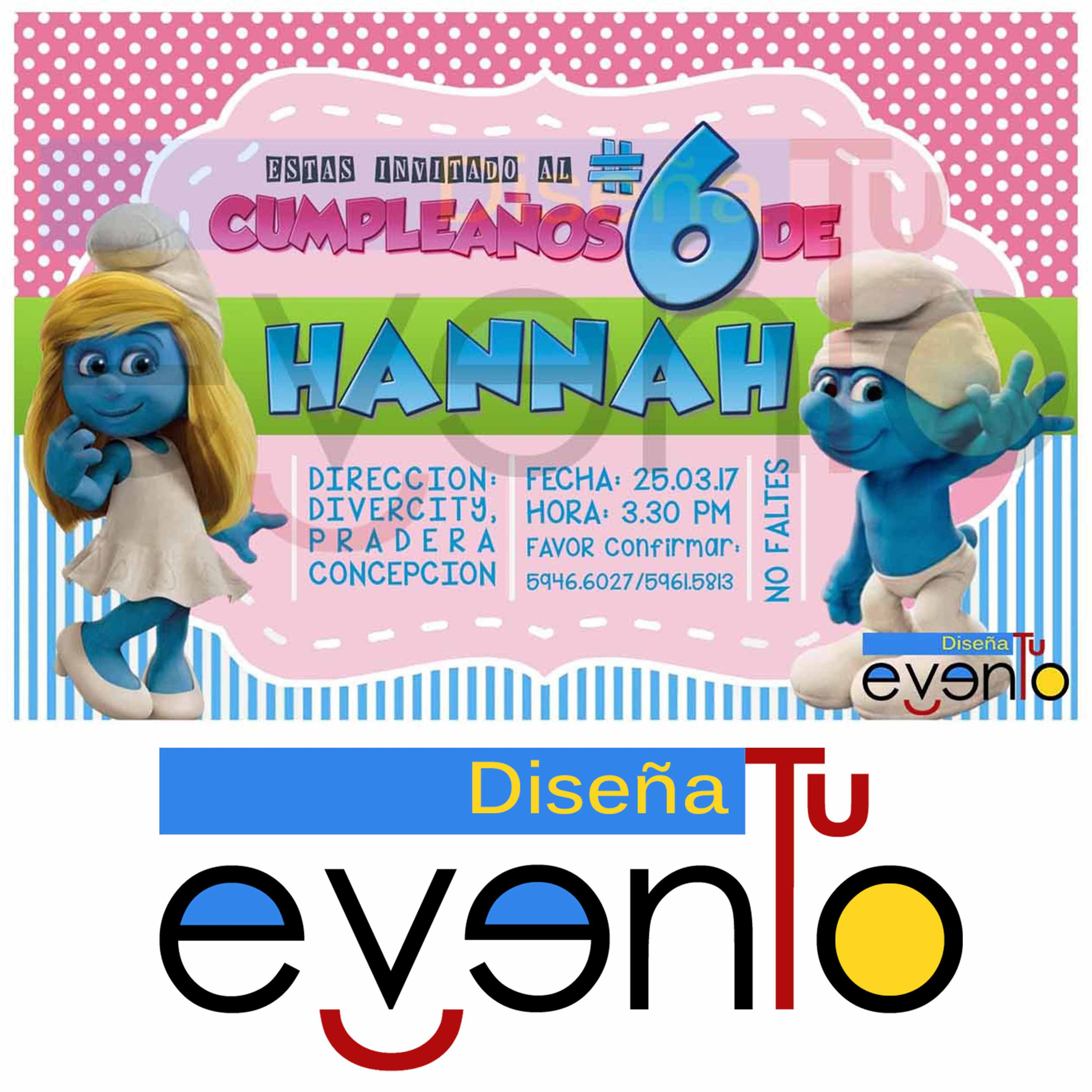 Invitación de los Pitufos