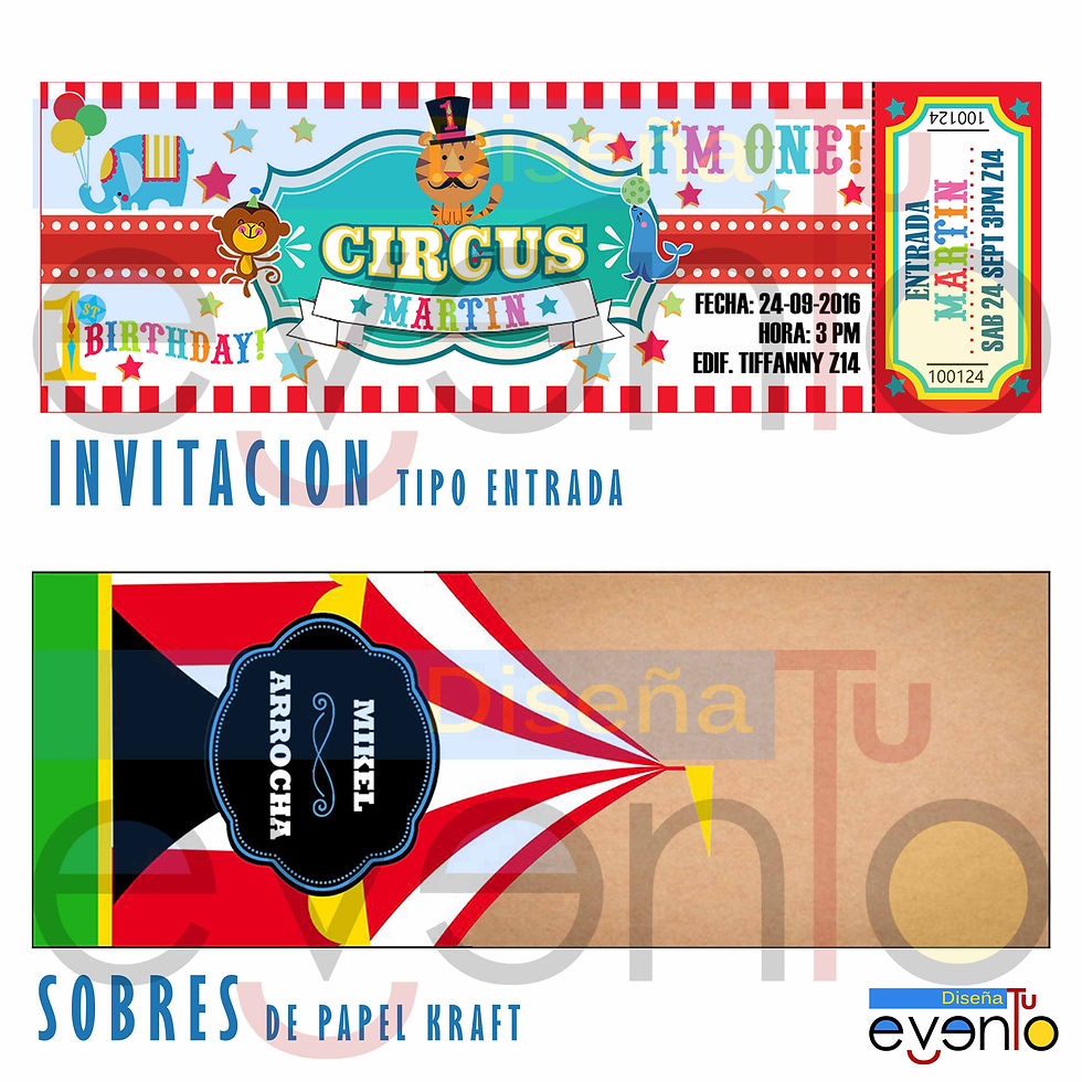 Miniatura: Kit Personalizado de Cumpleaños de Circo Fisher Price 1er Añito