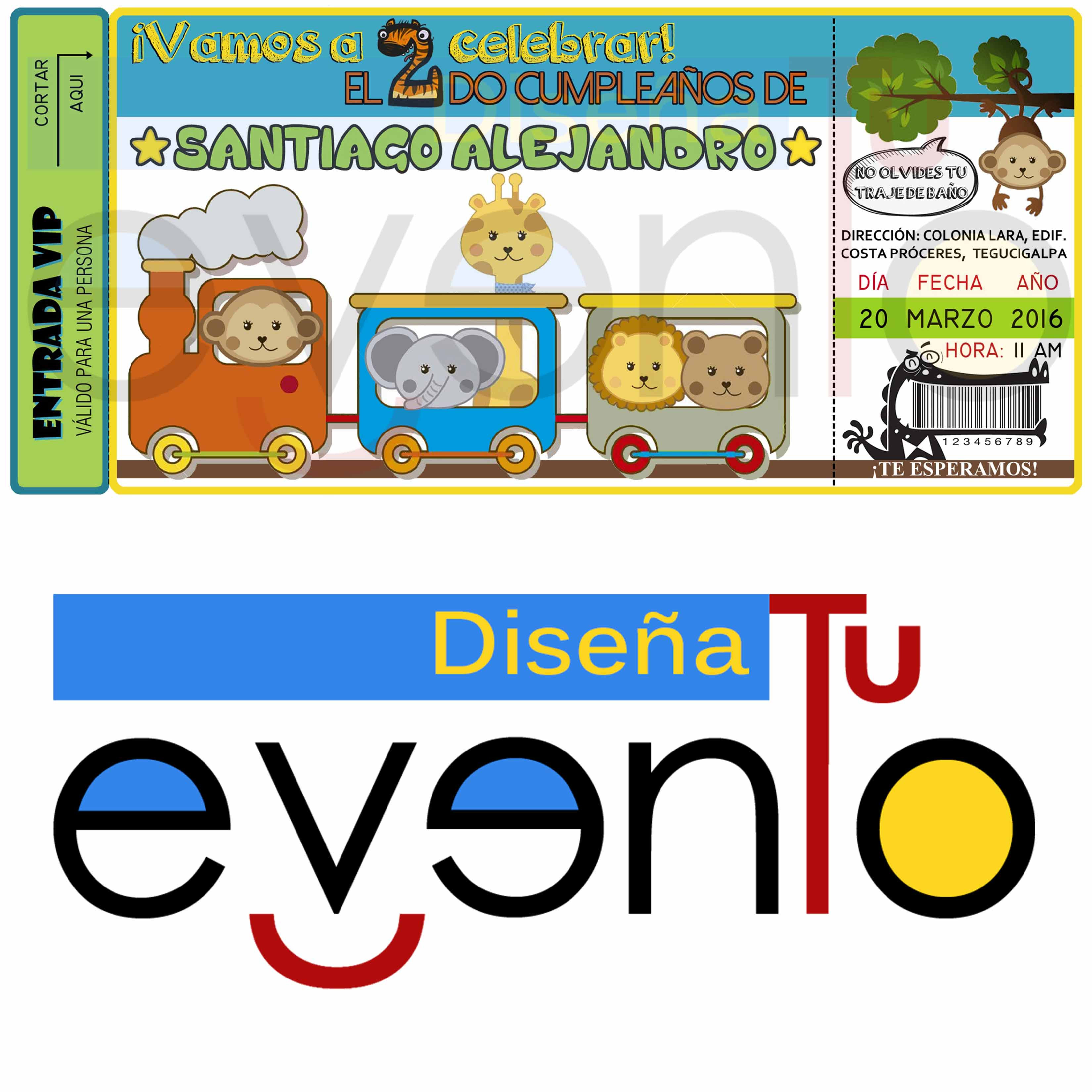 Invitación Cumpleaños Animalitos