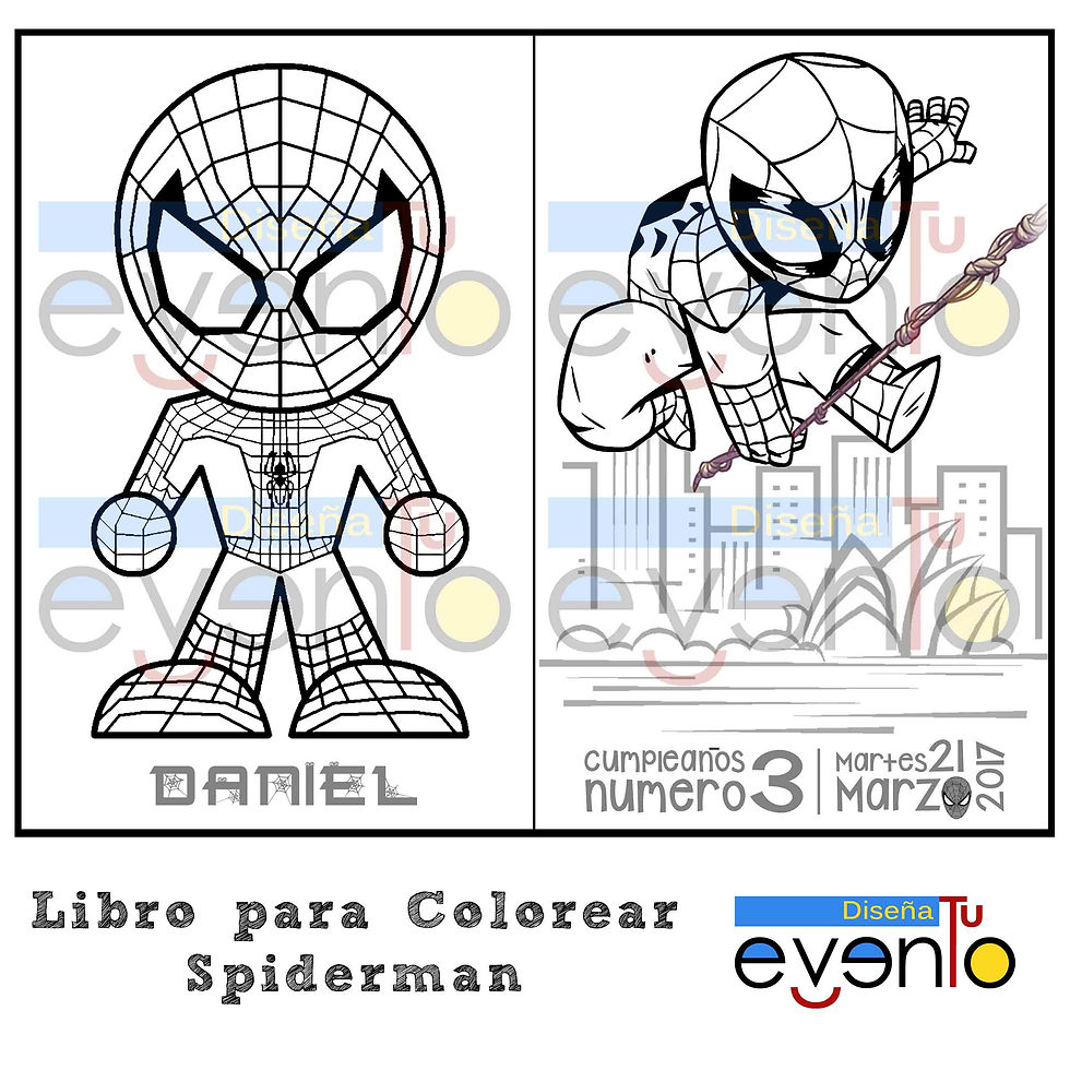 Miniatura: Libro para Colorear de Spiderman Personalizado para Cumpleaños