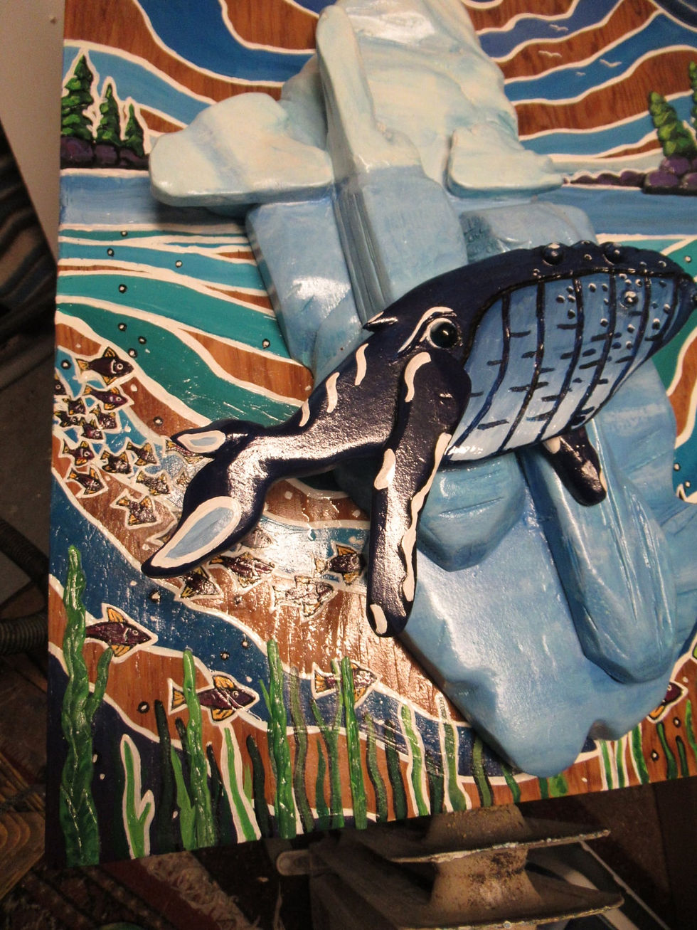 Thumbnail: "Layers" 28 x 22 x 4.5" Original, mixed media, bas-relief, Reilly Fitzgerald
