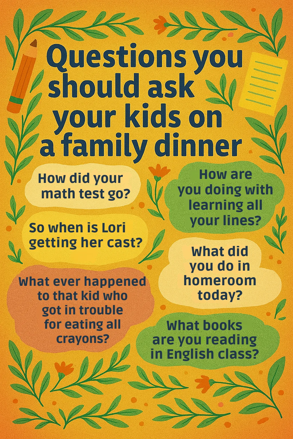 Questions you should ask your kids on a family dinner