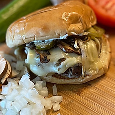 NEW**** Mushroom Pepper jack Cheese Burger