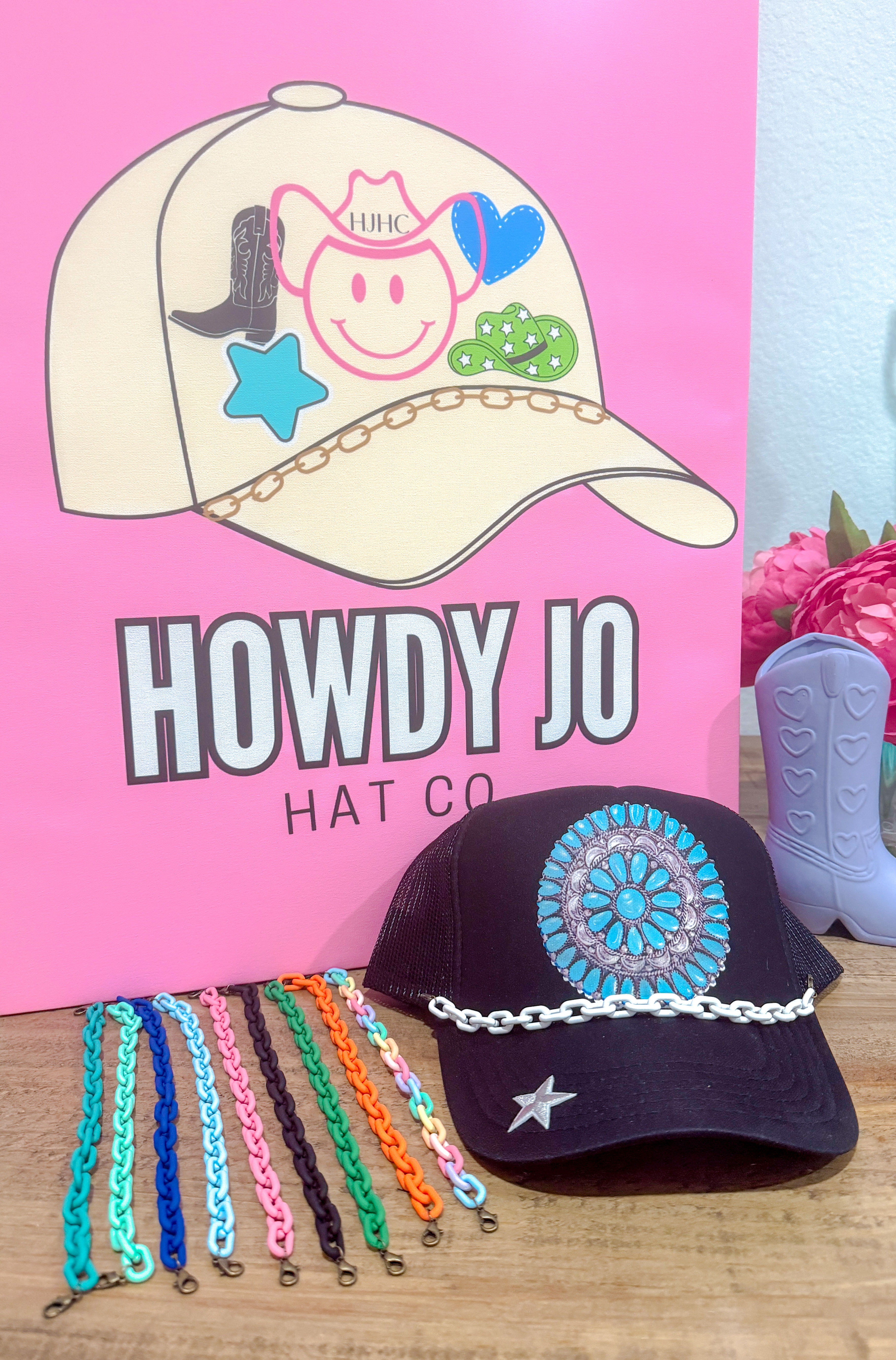 Color Trucker Hat Chain Link