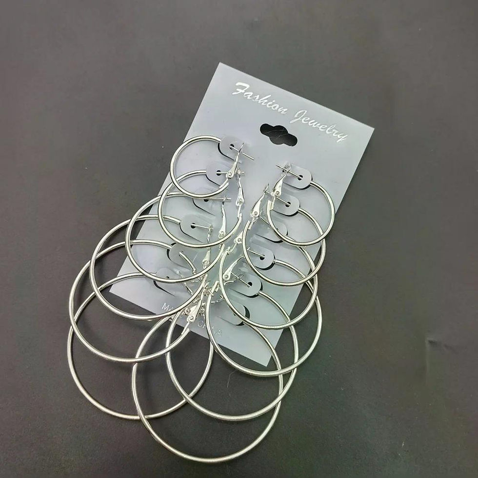 Thumbnail: 6Pairs Hoop Earrings Set Big Circle Earrings Jewelry for Women Girls Ear Clip Pu