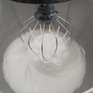 Meringine is at stiff peaks