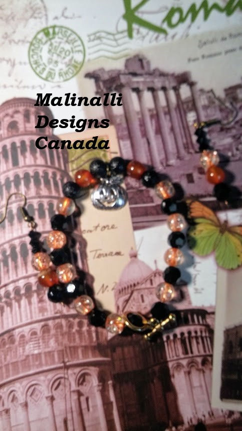 015 Halloween with pumpkin with clasp. Price includes earrings!