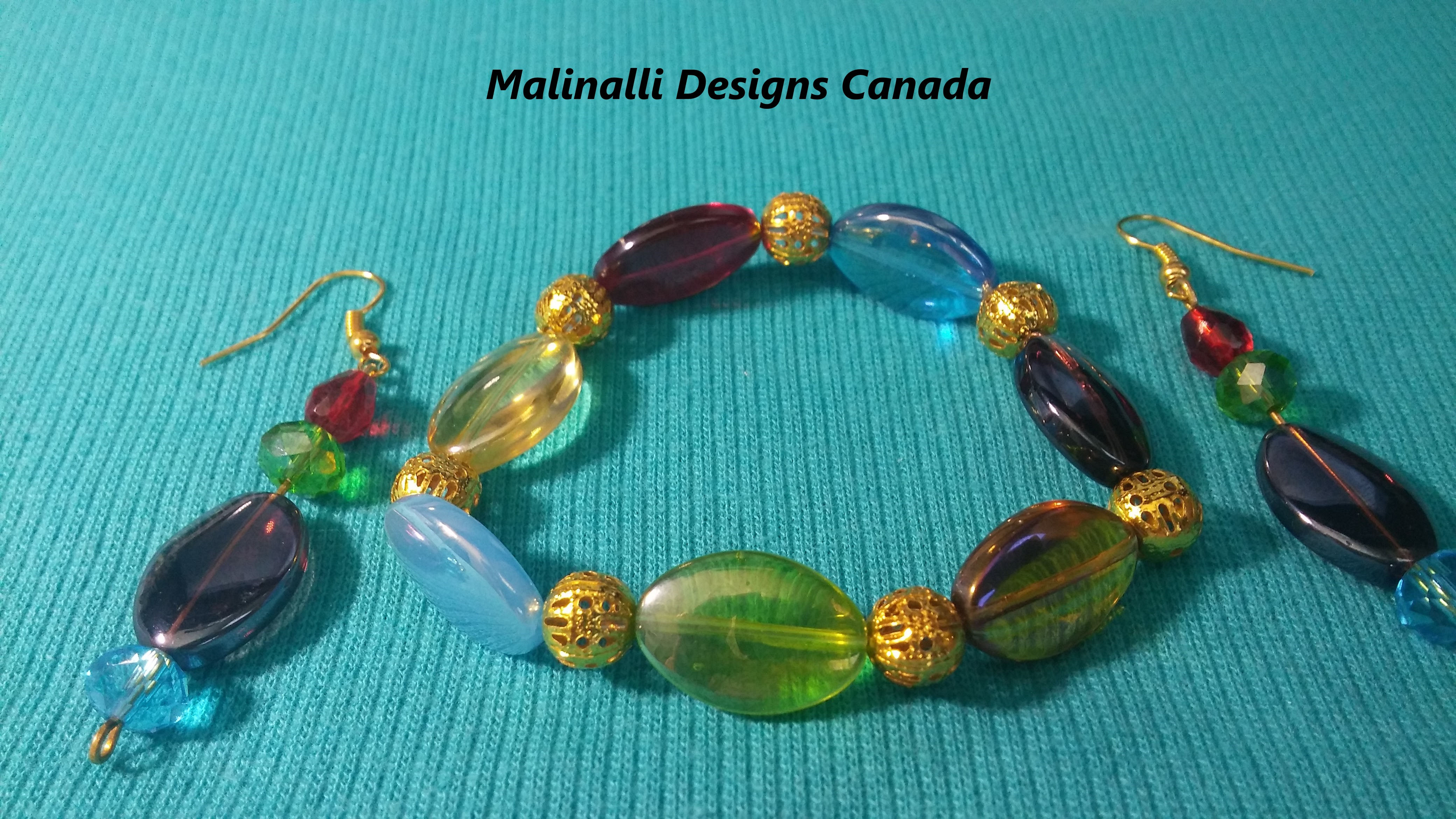 050.- Blue, red, yellow, blue, green, brown and purple ovals