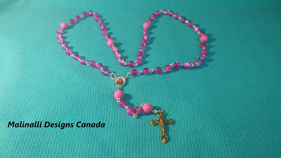 Thumbnail: 019.-Hot pink crackle with pink girls rosary