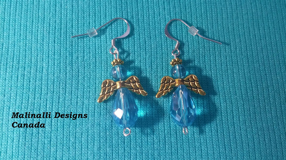 Thumbnail: 074.- Pink, Blue, Dark blue and Purple Angel earrings