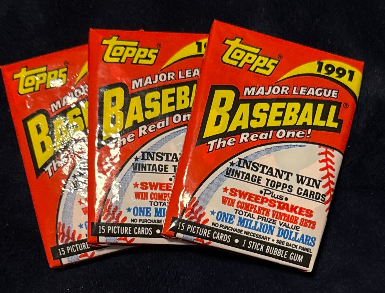 1991 Vintage Topps MLB Baseball Trading Cards (3 pack)