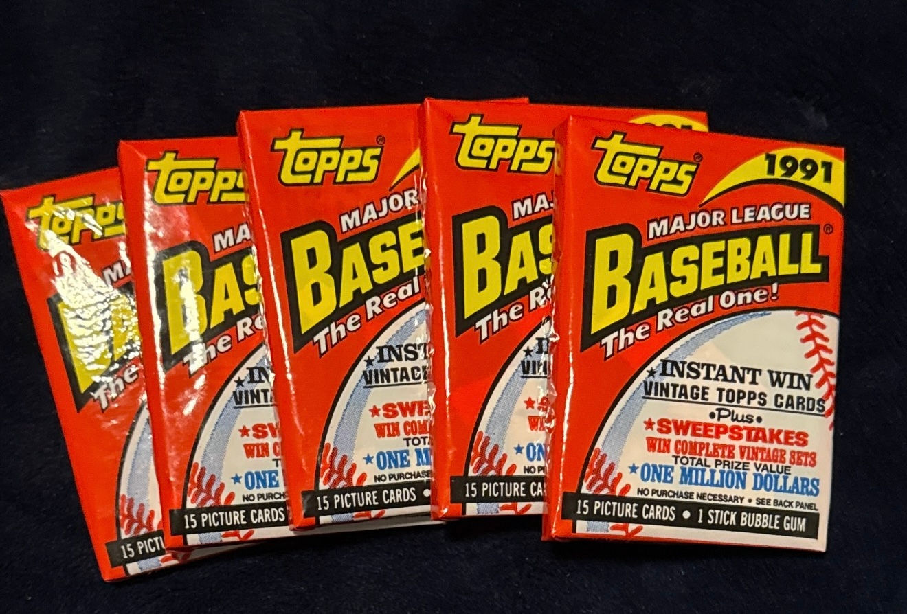 1991 Vintage Topps MLB Baseball Trading Cards (5 pk)