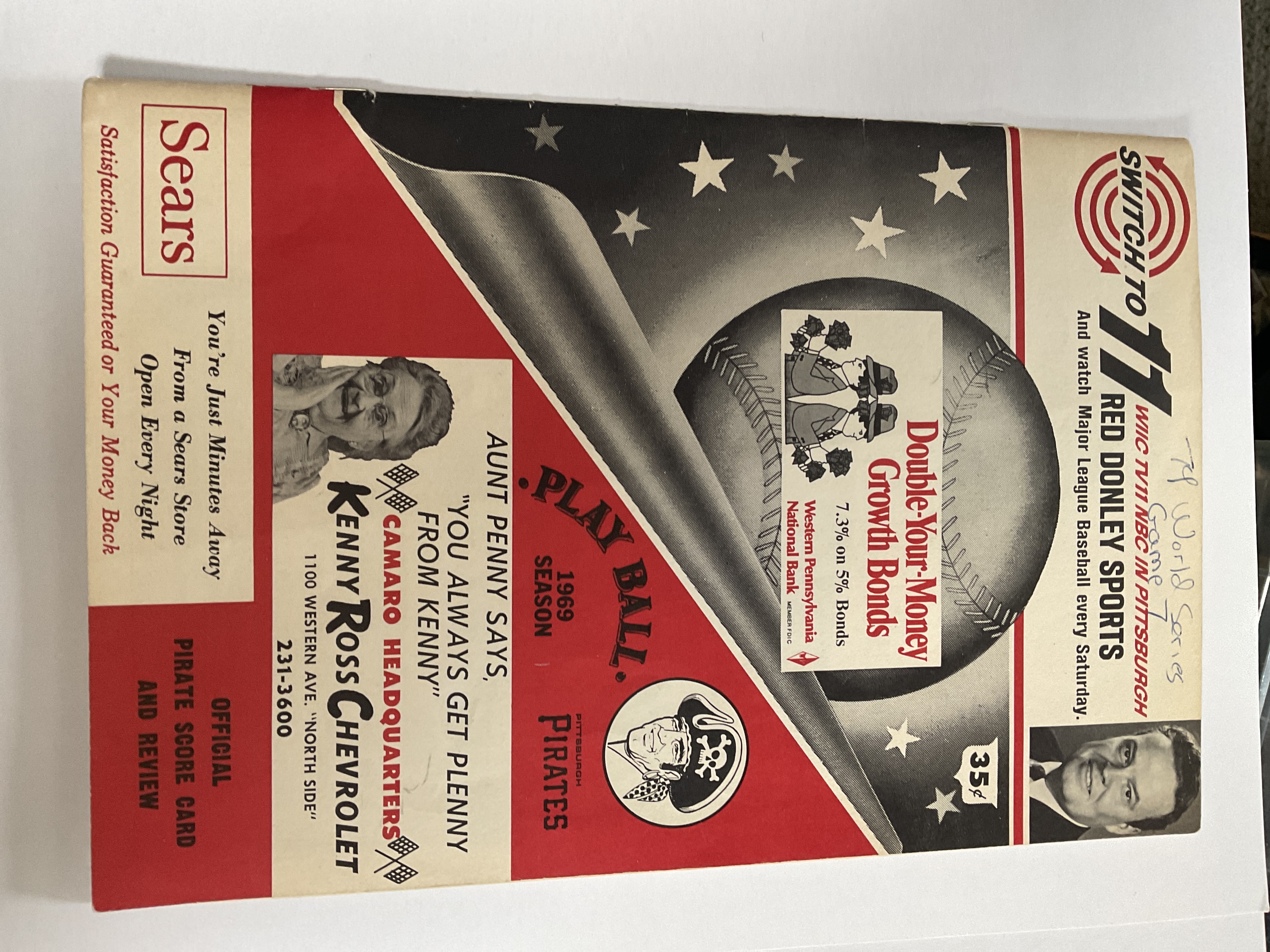 Pittsburgh Pirates 1969 Season Official Scorecard and Review