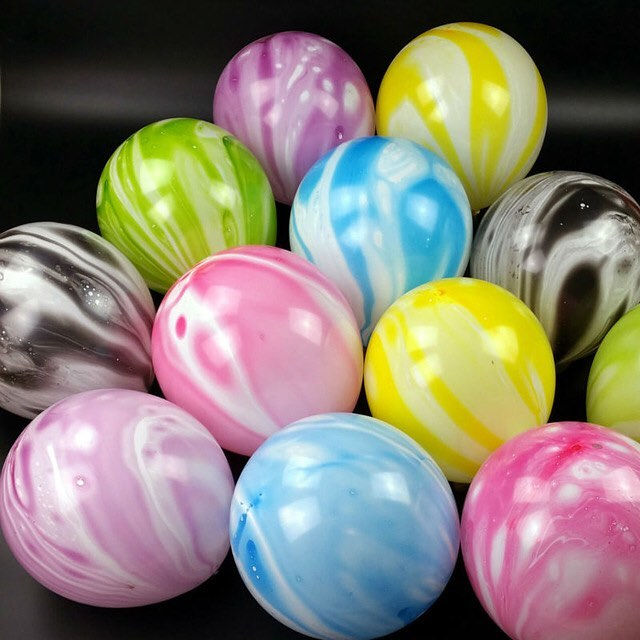 Миниатюра: Шар (12"/30 см), цв. "Сиреневый Агат Мрамор", с гелием