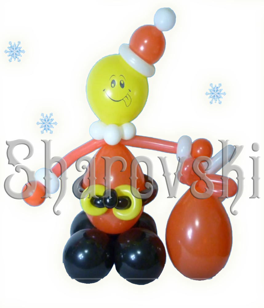 Фигура из шаров "Санта с мешком подарков", 80 см