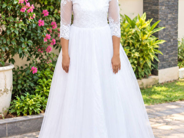 White Lace A-Line Wedding Dress