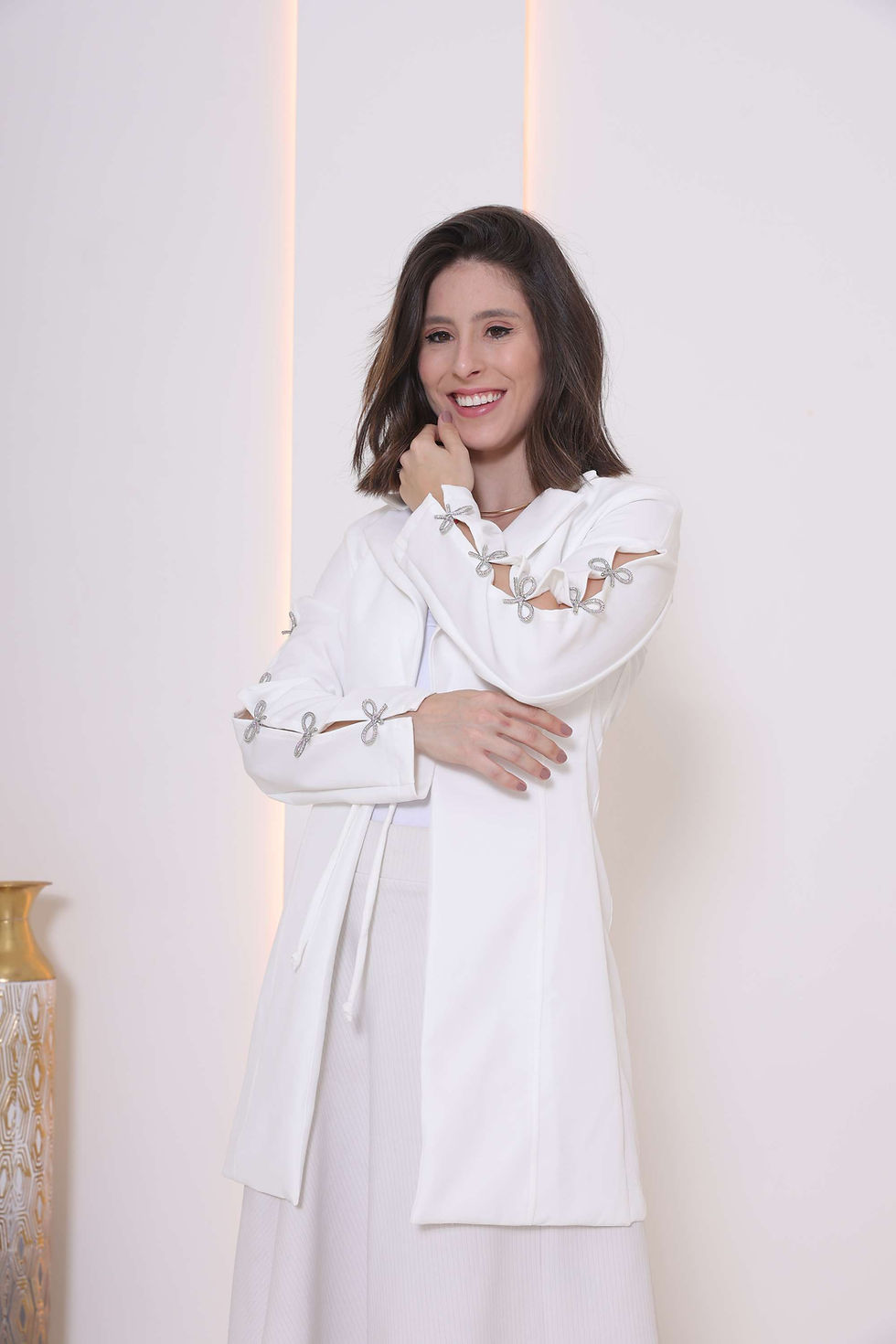 Miniatura: Jaleco Diamante Jaleco Feminino Branco Premium e Luxo Profissionais da Saúde