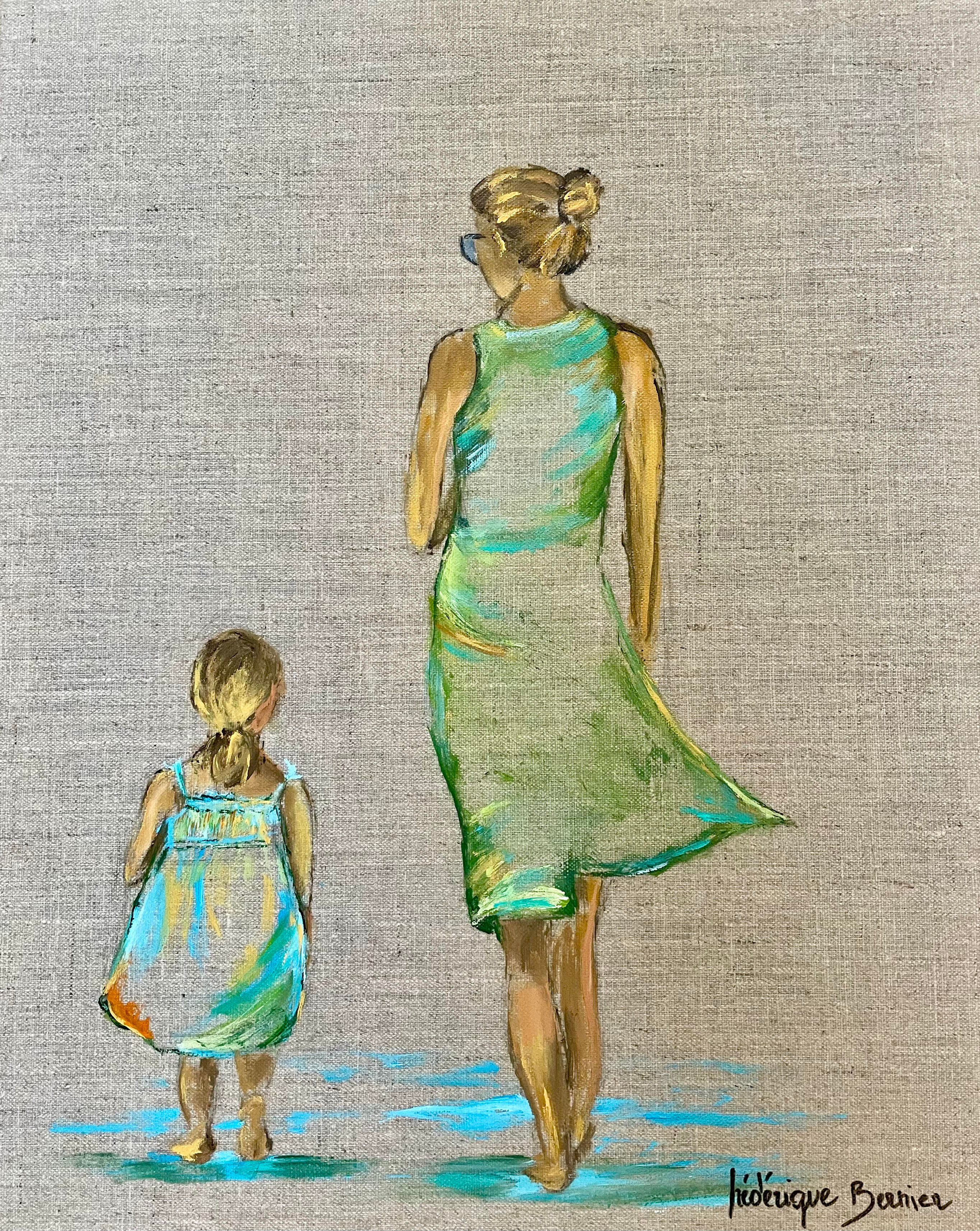Contemplation salée - acrylique sur toile de lin - 50x40 cm