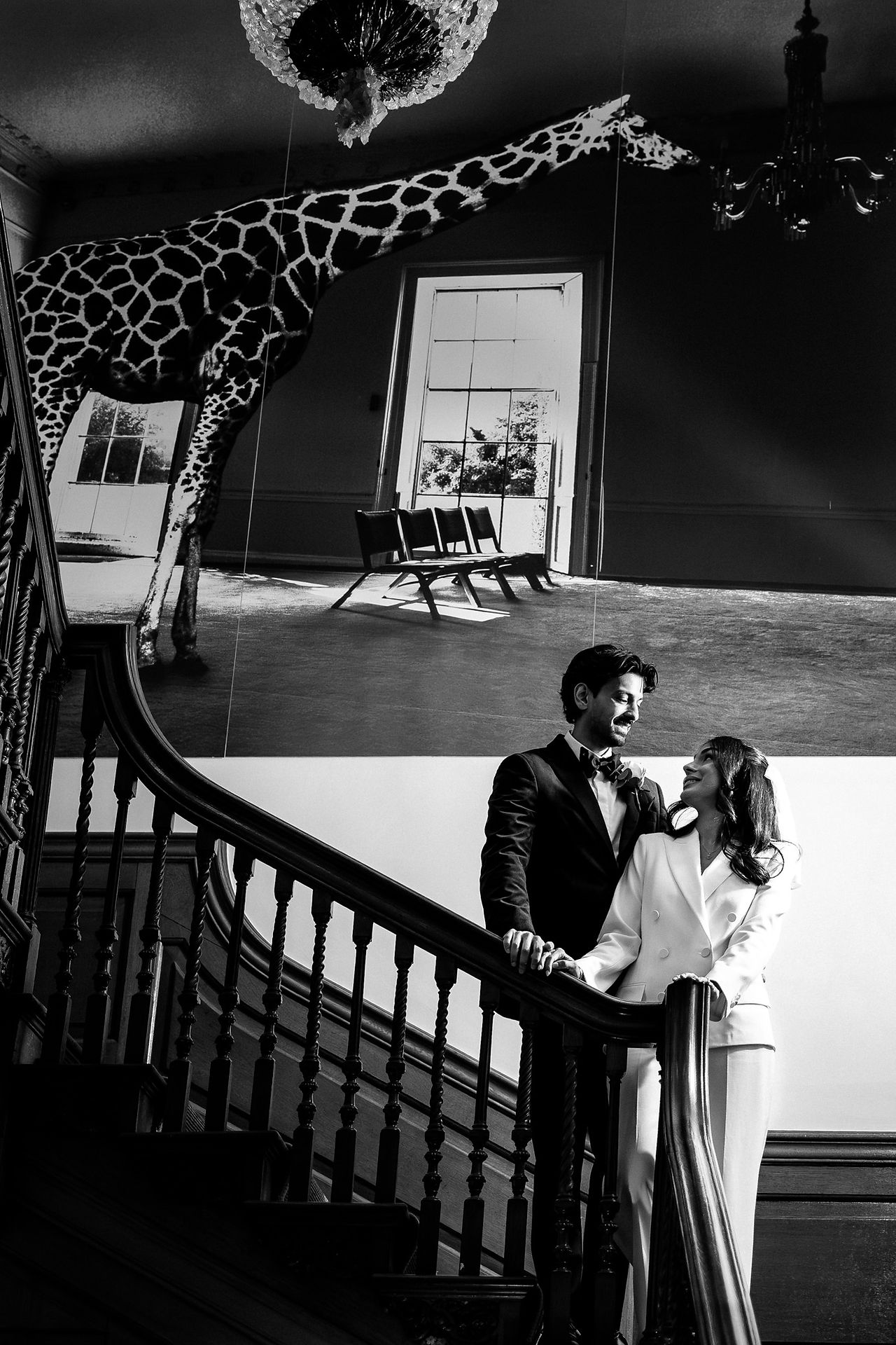 Luxury hotel couple portraits at The Grove Hotel in Watford