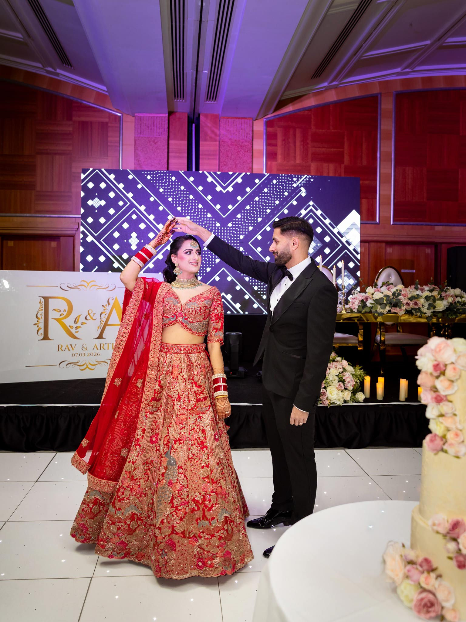 Asian wedding couple portraits in London captured in a natural documentary style by Hertfordshire wedding photographer Hektor Lleshi Photography