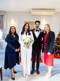 St Albans registry office team photo with bride and groom 
