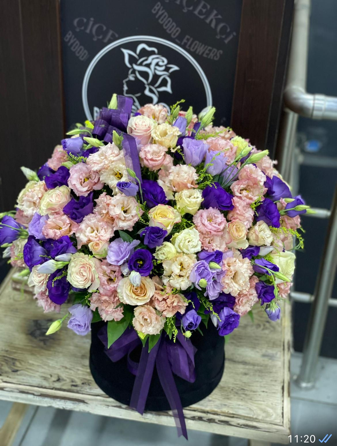 Magnificent Purple Pink Lisianthus in Box