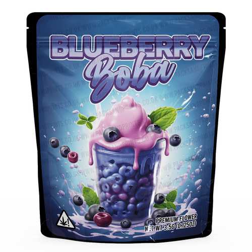 Blueberry Boba 3.5G Mylar Bag Strain Labels For Cali Packs My Site
